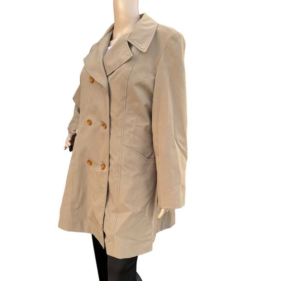 Vintage Canterbury Beige Double Breasted Removable Lining Coat Jacket 17/18 - Picture 2 of 2